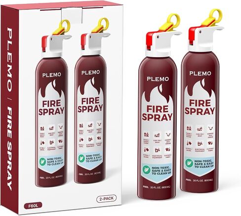 PLEMO Fire Extinguisher, All-in-1 Fire Spray for Home, Kitchen, Car, RV, Garage, Truck, and Camping, F60L, 2-Pack in Kuwait