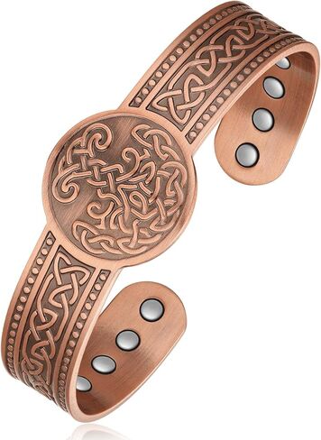 Feraco 12X Strength Copper Bracelet for Men Enhanced Magnetic Bracelets for Men with 3800 Gauss Magnets, Adjustable Cuff Bangle (Eternal Knot) in Saudi Arabia
