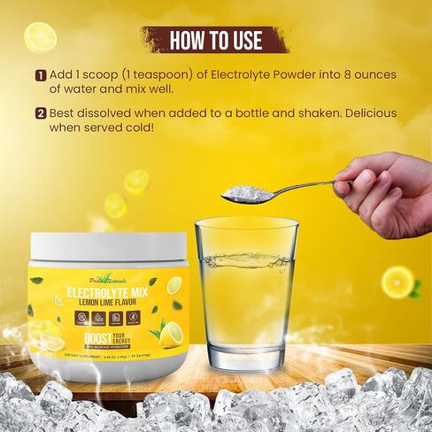 Electrolyte Powder - Refreshing Workout Recovery Electrolytes, Sugar Free, Gluten Free & Vegan, Pure Keto & Paleo Hydration Beverage, Immune Boosting Vitamins (198 Grams, Lemon Lime) in Saudi Arabia
