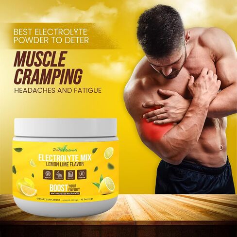 Electrolyte Powder - Refreshing Workout Recovery Electrolytes, Sugar Free, Gluten Free & Vegan, Pure Keto & Paleo Hydration Beverage, Immune Boosting Vitamins (198 Grams, Lemon Lime) in Saudi Arabia