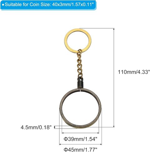 PATIKIL AA Coin Holder Keychain, 39mm Round Medallion Holder with Metal Key Ring for AA Coins Medallion, Golden in Saudi Arabia