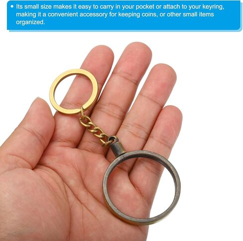 PATIKIL AA Coin Holder Keychain, 39mm Round Medallion Holder with Metal Key Ring for AA Coins Medallion, Golden in Saudi Arabia