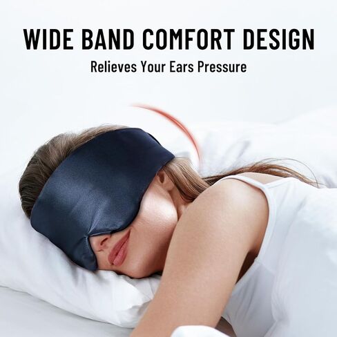 Microwave Heated Eye Mask for Dry Eyes, Warm Eye Compress for Styes, Eyestrain, Adjustable Weighted Eye Mask for Sleeping, Completely Blackout, Navy Blue in Saudi Arabia