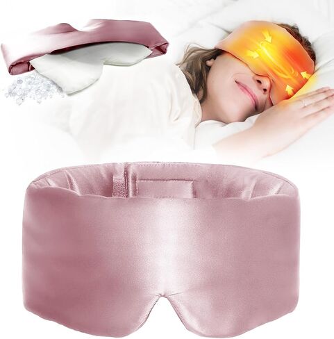 Microwave Heated Eye Mask for Dry Eyes, Warm Eye Compress for Styes, Eyestrain, Adjustable Weighted Eye Mask for Sleeping, Completely Blackout, Navy Blue in Saudi Arabia