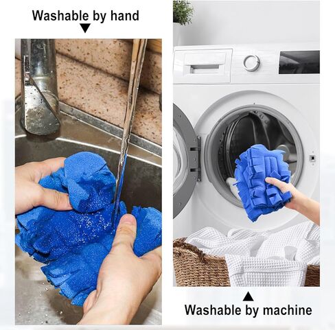 8 Packs 360°Fleece Duster Refills with 2 Handles, Wet and Dry Dual Use Reusable Dusters for Cleaning, Duster Refills for Cleaning Furniture, Blinds, Ceiling Fans and Car (Blue) in Kuwait