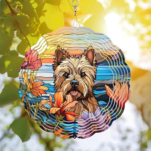 64memory Cairn Terrier Wind Spinner, Cairn Terrier Dog Wind Spinner Hanging for Yard and Garden, Unique Gift Wind Spinner, 3D Hanging Wind Spinner Outdoor in Saudi Arabia