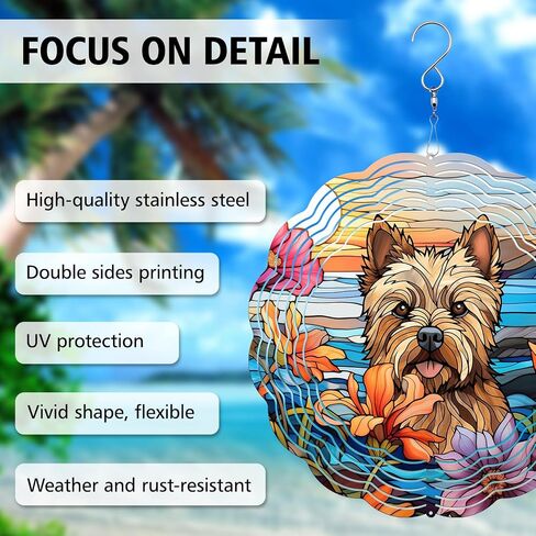 64memory Cairn Terrier Wind Spinner, Cairn Terrier Dog Wind Spinner Hanging for Yard and Garden, Unique Gift Wind Spinner, 3D Hanging Wind Spinner Outdoor in Saudi Arabia