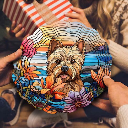 64memory Cairn Terrier Wind Spinner, Cairn Terrier Dog Wind Spinner Hanging for Yard and Garden, Unique Gift Wind Spinner, 3D Hanging Wind Spinner Outdoor in Saudi Arabia