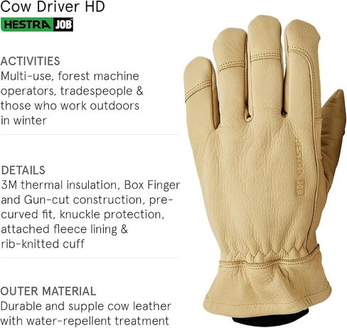 Cow Driver HD Work Glove I Thermal Insulated Leather Multi-Use Winter Gloves for Everyday Craftsmanship and Construction in Saudi Arabia