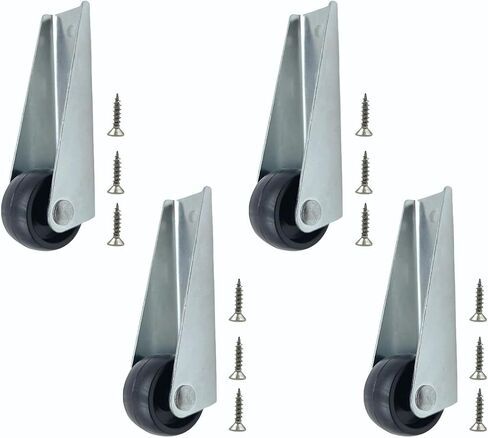 Directional Caster Wheel for Furniture Rolling Cabinet Sliding Door Rolling Bed Drawer Caster,Also for Interior Swing Door/Sliding Door Sagging Repair Caster with Screws (Black-4Pack) in Saudi Arabia