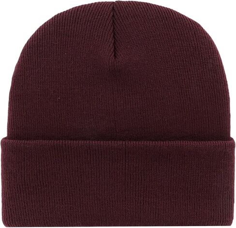 '47 New York Yankees Beanie Mens Womens Cuffed Knit Winter Hat, Stretch Fit, Maroon/Dark Red, Shiny Gold Logo, One Size in Saudi Arabia