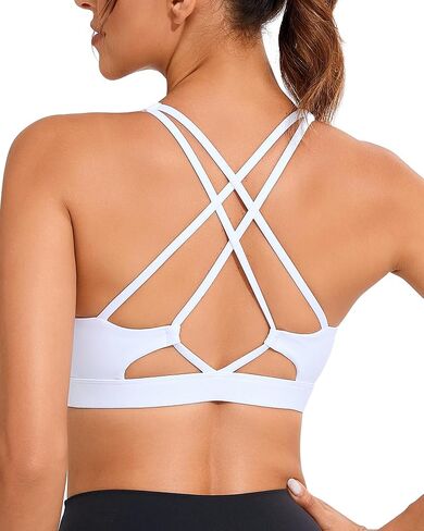 RUNNING GIRL Strappy Sports Bra for Women Sexy Crisscross Back Light Support Yoga Bra with Removable Cups in Saudi Arabia