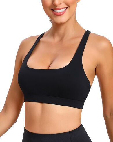 RUNNING GIRL Strappy Sports Bra for Women Sexy Crisscross Back Light Support Yoga Bra with Removable Cups in Saudi Arabia