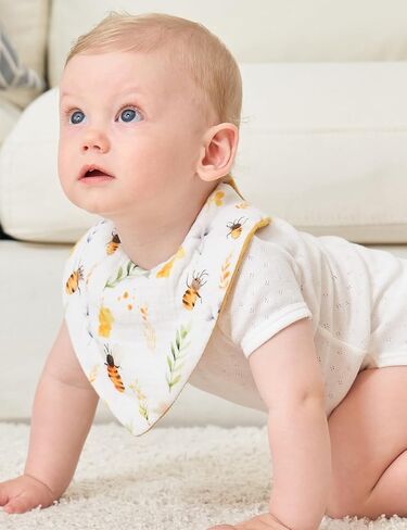 vuminbox Muslin Baby Bibs Bandana Drool Bibs 100% Cotton Absorbent Soft Reversible 3-Pack Set for Feeding，Teething Solid Color for Girls in Kuwait