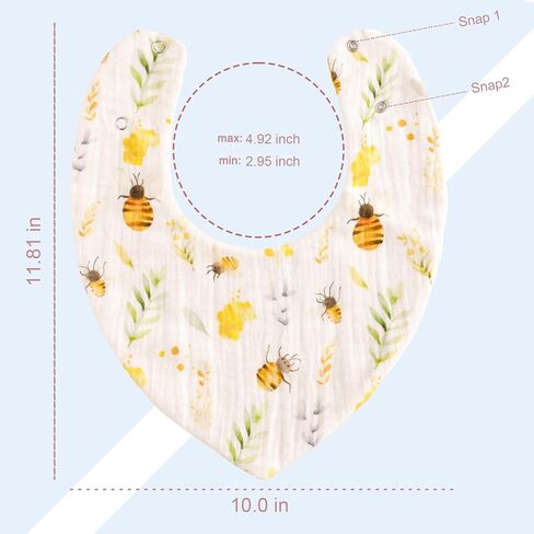 vuminbox Muslin Baby Bibs Bandana Drool Bibs 100% Cotton Absorbent Soft Reversible 3-Pack Set for Feeding，Teething Solid Color for Girls in Kuwait