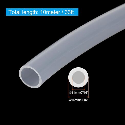 PATIKIL 7/16" ID x 9/16" OD Silicone Tubing, 1 Roll 33ft High Pure Silicone Hose Tube Flexible Clear Pipe for Home Brewing Water Air Liquid Transfer in Saudi Arabia