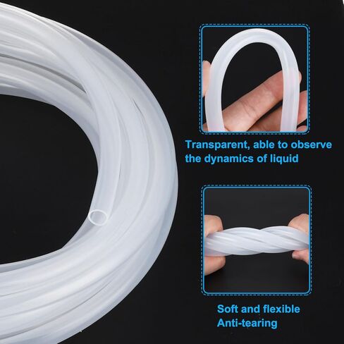 PATIKIL 7/16" ID x 9/16" OD Silicone Tubing, 1 Roll 33ft High Pure Silicone Hose Tube Flexible Clear Pipe for Home Brewing Water Air Liquid Transfer in Saudi Arabia