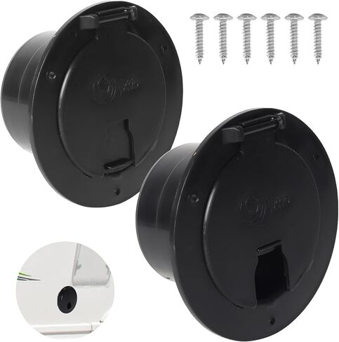 (2-Pack, White RV Hatch Covers Round Electric Cable Hatch for RV Camper Trailer Motorhome Power Cord Hatch Cover with Screws RV Accessories Power Cord Cable Hatch in Saudi Arabia