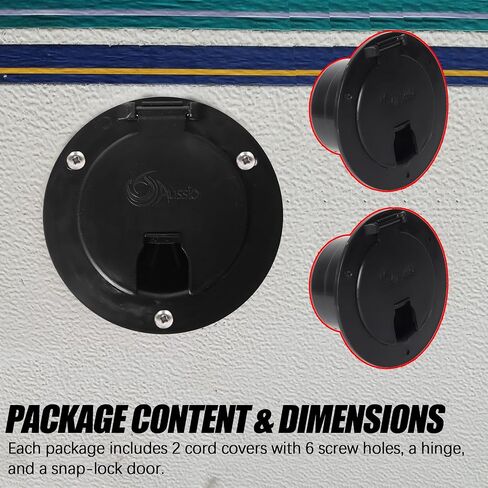 (2-Pack, White RV Hatch Covers Round Electric Cable Hatch for RV Camper Trailer Motorhome Power Cord Hatch Cover with Screws RV Accessories Power Cord Cable Hatch in Saudi Arabia