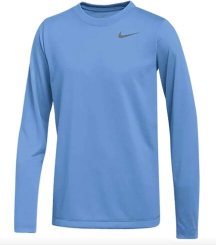 Nike Boys Legend Long Sleeve Athletic T-Shirt (Grey, Youth Large) in Saudi Arabia