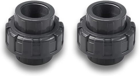 PVC Pipe Fitting, 3/4" Union JETSTREAM, Schedule 80, Grey, EPDM O-Ring, Female Thread NPT x NPT, F1970, SCH80 (3/4", 2 Pack) in Saudi Arabia