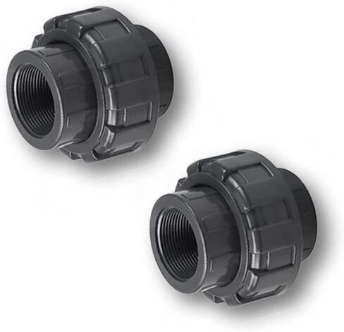PVC Pipe Fitting, 3/4" Union JETSTREAM, Schedule 80, Grey, EPDM O-Ring, Female Thread NPT x NPT, F1970, SCH80 (3/4", 2 Pack) in Saudi Arabia