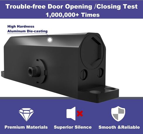 Jayseon Commercial Door Closer Automatic Door Closer Fits 99~143 lb Door Weight, Hydraulic Door Closers Silent for Residential or Light Commercial with Screws, Aluminum Black in Saudi Arabia
