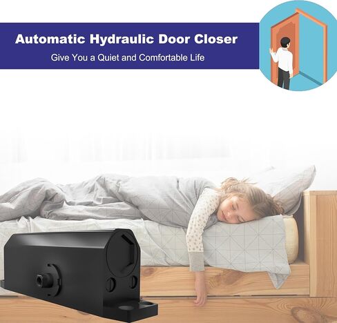 Jayseon Commercial Door Closer Automatic Door Closer Fits 99~143 lb Door Weight, Hydraulic Door Closers Silent for Residential or Light Commercial with Screws, Aluminum Black in Saudi Arabia