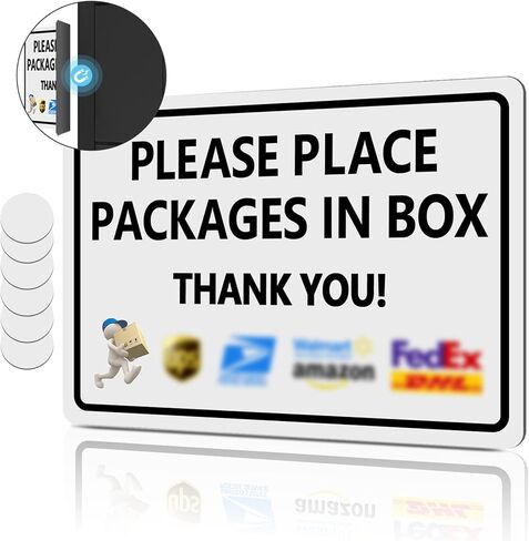 Magnetic Soft Adhesive Delivery Signs for Packages, 10x7 Inch Package Delivery Sign, Package Sign, Please Place Packages in Box Thank You for Delivery Drivers to Follow Instructions Easily in Kuwait