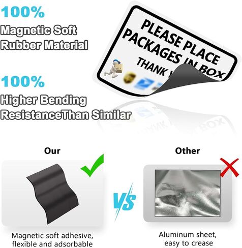 Magnetic Soft Adhesive Delivery Signs for Packages, 10x7 Inch Package Delivery Sign, Package Sign, Please Place Packages in Box Thank You for Delivery Drivers to Follow Instructions Easily in Kuwait
