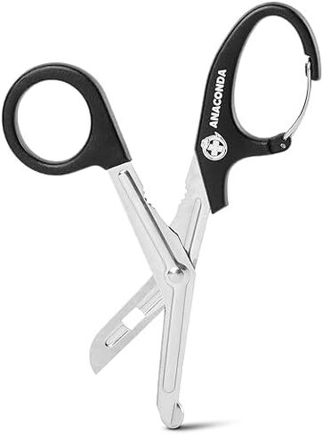 2 مقصات أناكوندا الطبية للصدمات مع مشبك حلقة تسلق مدمج (7.5 بوصة، أسود وأزرق) in Kuwait