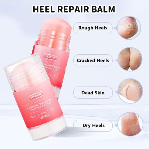 Moisturizing Socks for Cracked Heel Treatment，Heel Magic for Dry Skin or Rough Heels， with Shea Butter & Vitamin E,Lotion Silicone Toeless Socks, Comes with Heel Cream for Healthy Feet in Saudi Arabia
