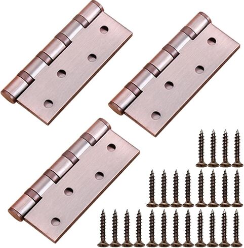 Door Hinges 4'' Ball Bearing Stainless Steel Heavy Duty Hinges 4 x 3 inch with Thickness 0.3cm Commercial Grade Door Hinges 3 Pack (Black) in Saudi Arabia