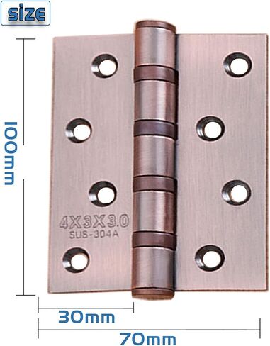 Door Hinges 4'' Ball Bearing Stainless Steel Heavy Duty Hinges 4 x 3 inch with Thickness 0.3cm Commercial Grade Door Hinges 3 Pack (Black) in Saudi Arabia