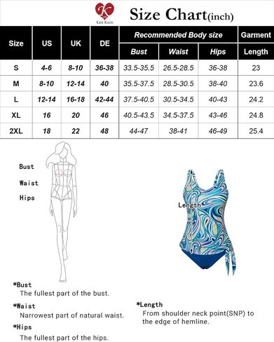 Kate Kasin Women's Tankini Swimsuit Two Piece Tummy Control Bathing Suits Side Tie Swim Tank Top with Bottom in Kuwait