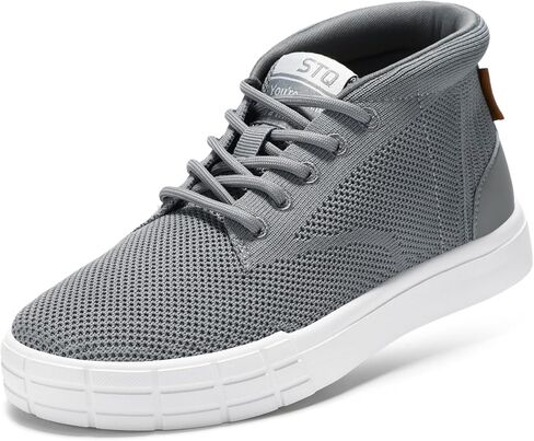 STQ Womens High Top Fashion Sneakers Lace Up Knit Sneakers Comfortable Breathable Walking Sneakers in Saudi Arabia