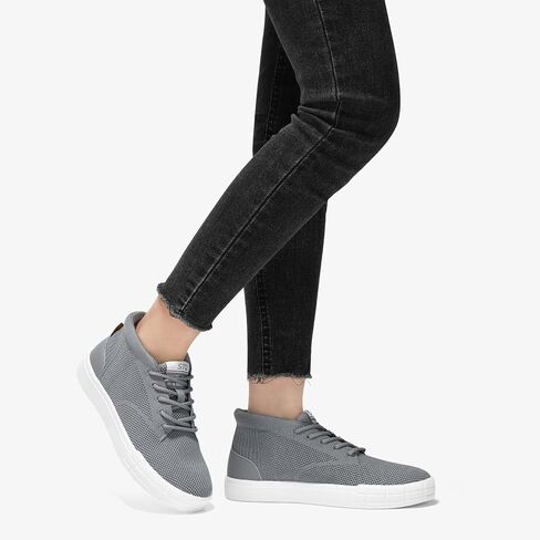 STQ Womens High Top Fashion Sneakers Lace Up Knit Sneakers Comfortable Breathable Walking Sneakers in Saudi Arabia