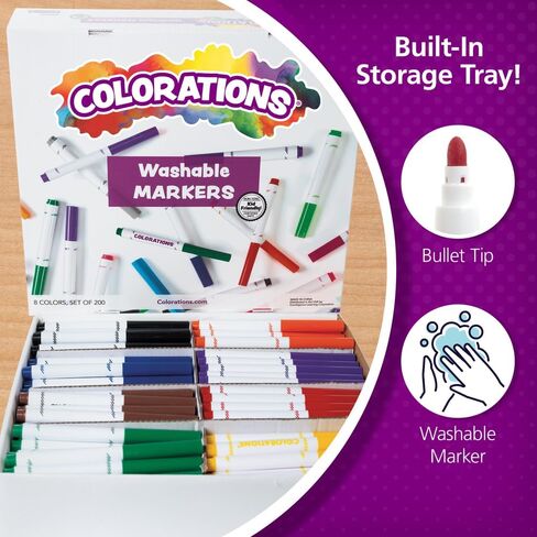 Colorations Classic Markers, Conical Tip, 8 Bold Colors, Coloring, Paper, Posters, Drawing, Bold Colors, Home, Classroom, School Supplies, Art Supplies, Craft Projects, Children, Gift, Assorted Set in Saudi Arabia