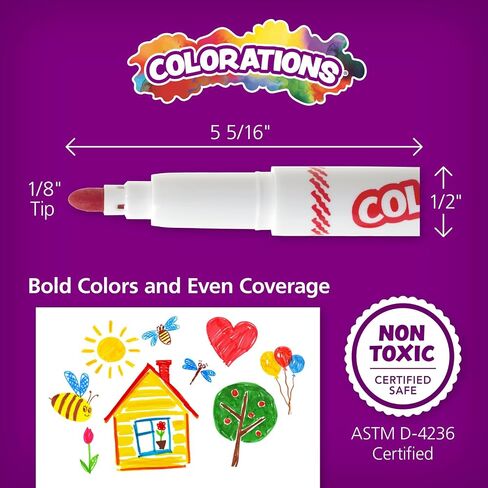 Colorations Classic Markers, Conical Tip, 8 Bold Colors, Coloring, Paper, Posters, Drawing, Bold Colors, Home, Classroom, School Supplies, Art Supplies, Craft Projects, Children, Gift, Assorted Set in Saudi Arabia