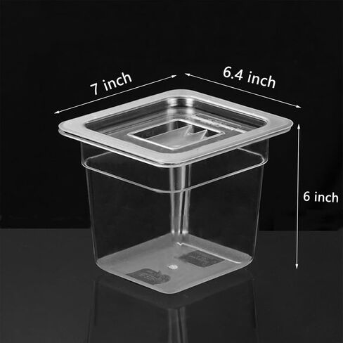 12PCS Clear Food Storage Container 1/6 Size 6 Inch Deep Plastic Food Pan with Lids Salad Bar Containers for Restaurant,Commercial,Hotel,Fruits,Vegetables,Beans in Saudi Arabia