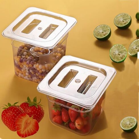 12PCS Clear Food Storage Container 1/6 Size 6 Inch Deep Plastic Food Pan with Lids Salad Bar Containers for Restaurant,Commercial,Hotel,Fruits,Vegetables,Beans in Saudi Arabia