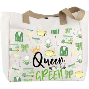 TOBGBE Novelty Golf Accessory Gift Funny Golf Lover Shopping Bags Queen Golfers Gifts For Golf Lover Golf Player Coach Appreciation Gift (A Green TB)