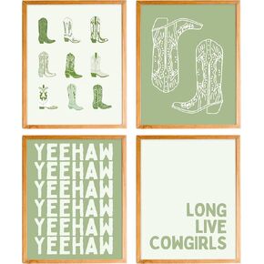 Long Live Cowgirls Decor,Cowgirl Wall Art,Cowgirl Room Decor,Pink Cowgirl Decor for bedroom,Posters for girls room,Cowgirl bedroom Decor,Cowgirl Poster Preppy Room Decor 8x10 Inches Set of 4 Unframed