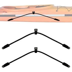 Pmsanzay 2 Pack Kayak Bungee Paddle Holder Kayak Paddle Clip Kayak Paddle Keepers Kit for Kayak & Canoe,Fishing Boat - Kayak Rigging Accessory -with Screws