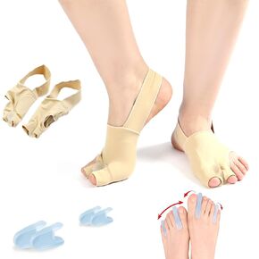 Bunion Corrector for Women and Men, Bunion Socks Sleeves Toe Corrector Comfortable & Breathable for Day/Night Support, Hallux Valgus Pain Relief Non-Slip Big Toe Straightener (White, Large(9-12))