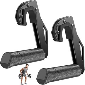 Neutral Grip Handle Attachments for Pull-up Bars, Barbells and Resistance Bands, Black