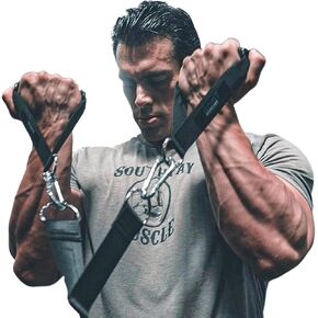 Godfather of Bodybuilding Perfect Y Attachment by Charles Glass – Premium Heavy Duty Handles for Cable Machines with Durable Welded D-rings (Set of 2)