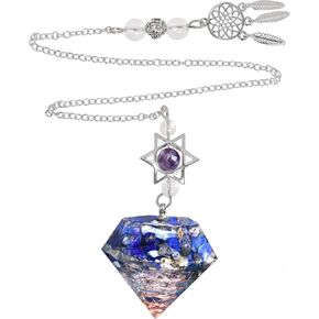 Rockcloud Stone Pendulum for Dowsing Divitation Meditation Reiki Healing Energy Balancing with Dream Catcher, Amethyst Crystal in Kuwait