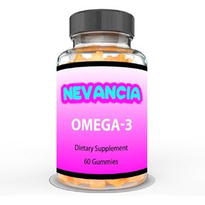 Omega-3 Gummies with DHA & EPA, Omega-3 Fish Oil, Promotes Heart & Brain Health, Eye Health, Immune Support, Natural Orange Flavour, 60 Gummies, 30-Day Supply