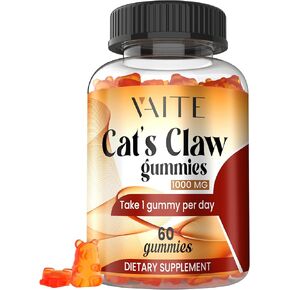 Cats Claw 1000 mg Vegan Gummies - Herbal Supplement Organic, Uncaria Tomentosa Seeds, Supplements Immune Support Vitamins, Non GMO and Gluten Free, Supports Joint Health, Vegetarian 60 Gummy